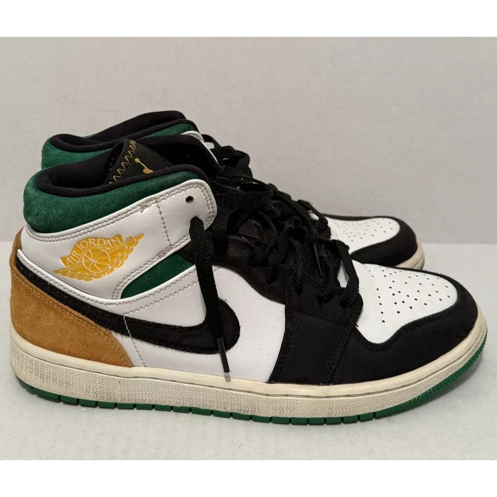 Nike Air Jordan 1 Mid SE Oakland Men's Size‎ 9 Multicolor Sneakers 852542-101